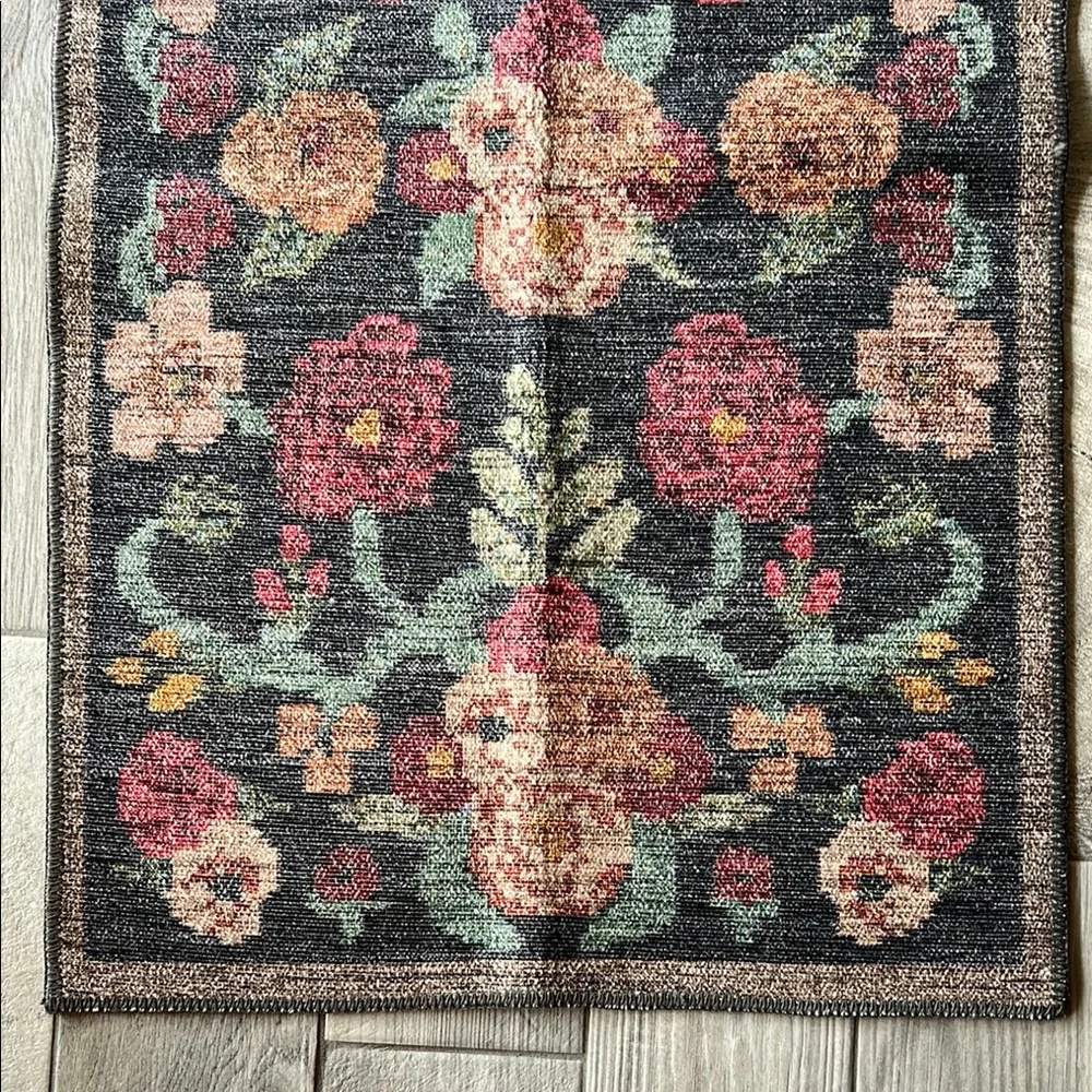 Rifle Paper Co. X Loloi Rosa Black Floral Border Rug 2’3” X 3’9” New NWT